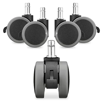 Abbildung von kwmobile Stuhlrolle 5x Bürostuhlrollen Hartboden/Weichboden mit Bremse 11/22mm, (5 St)