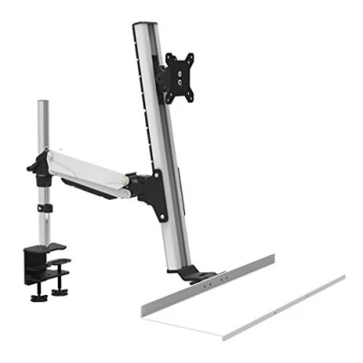Abbildung von HFTEK® FY11WS Workfit Workstation Monitor Halterung Halter Tischhalterung Stand bis zu 27 Zoll mit VESA 75/100 Sit &amp; (FY11WS)