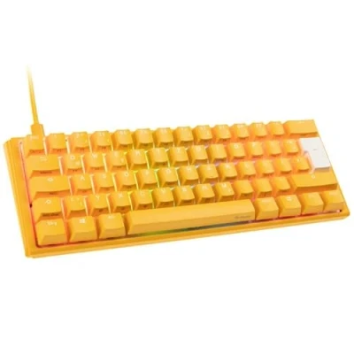 Abbildung von Ducky One 3 Yellow Mechanische Gaming Tastatur Deutsches Layout im Mini Format (60% Keyboard) mit Cherry MX Speed Silver Switches, Hot Swap fähig (Kailh Sockeln) und RGB Beleuchtung