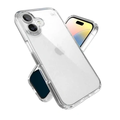Abbildung von Speck Presidio Perfect Clear MagSafe kompatibel mit ClickLock Hülle für iPhone 16 Serie (iPhone 16)