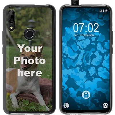 Abbildung von PhoneNatic Case kompatibel mit P Smart Z Personalisierte Handyhülle schwarz zum selbst gestalten eigenem Foto