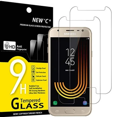 Abbildung von NEW&#039;C 2 Stück, Panzer Schutz Glas für Samsung Galaxy J5 2017, Frei von Kratzern, 9H Härte, HD Displayschutzfolie, 0.33mm Ultra klar, Ultrabeständig