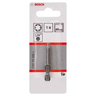 Abbildung von Bosch Professional Bit Extra Hart für Innen Torx Schrauben (T8, Länge: 49 mm, 1 Stück), 2607001628