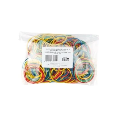 Abbildung von D.RECT Gummibänder, 100g Beutel, 40mm Durchmesser Breit 1.5mm, Gummiring, Perfekt für Haushalt und Büro, Wiederverwendbar, Sehr Langlebig, Farbig Sortiert