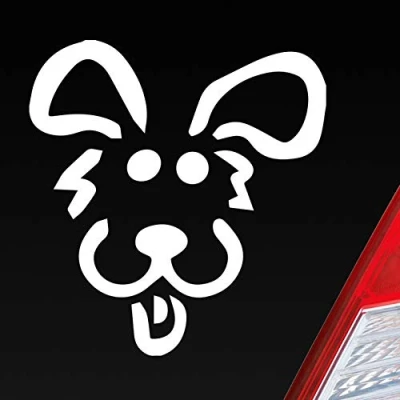 Abbildung von Hellweg Druckerei Hund Dog Animal Tier Süß Comic Auto Aufkleber Sticker Heckscheibenaufkleber