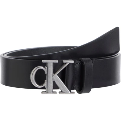 Abbildung von Calvin Klein Jeans Monogram Plaque Buckle Gürtel Black/antique silvercoloured, Herren, Größe: 100, silver coloured