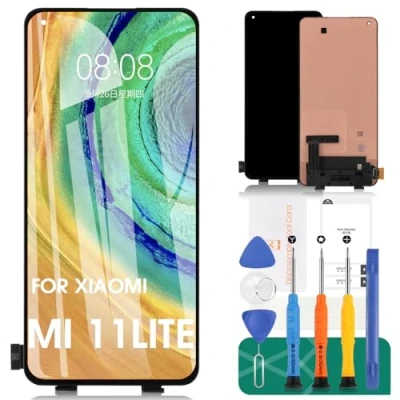 Abbildung von für Xiaomi 11 Lite 5G NE Bildschirm Ersatz Mi LCD Display Touchscreen Digitizer Assembly 2107113SG Reparatursets (Schwarz)
