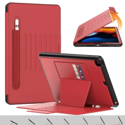 Abbildung von TECHGEAR Enduro Hülle für Apple iPad 10,2&quot; 2021/2020/2019 [9./8./7. Generation] Robuste und robuste, starke magnetische Klapphülle [Schlaf /Wachmodus] Fallsichere Abdeckung [Mehrwinkelständer] Stiftha