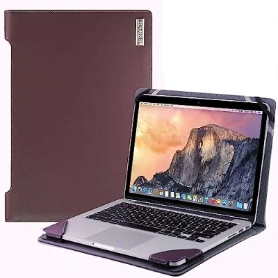 Abbildung von Broonel Profile Series Lila Leder Laptop Fall/Hülle Kompatibel mit dem Dell Latitude 7400 2 in 1 14&quot; Business
