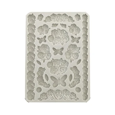Abbildung von Stamperia KACMA529 Shabby Rose Silicon Mold, Multicolor, 14,8 x 21 1,1 cm