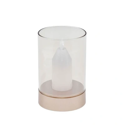 Abbildung von Lindby LED Akku Tischleuchte Lumana, amber, Glas, dimmbar