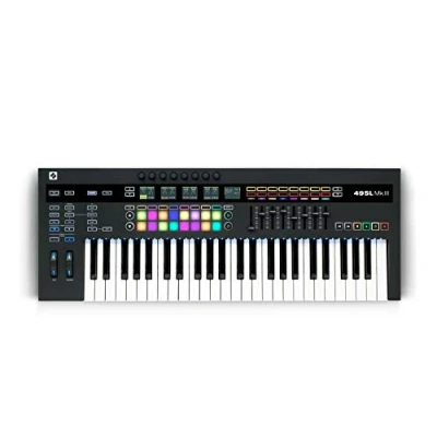 Abbildung von Novation 49SL MkIII MIDI Controller Keyboard mit 49 Tasten und Sequenzer sowie DAW Integration