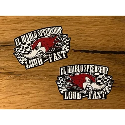 Abbildung von #880 / 2X Horsepower Diablo Aufkleber 9 x 5 cm Kult Devil Sticker Oldschool Hot Rod Vintage Skull Rar Retro USA V8 Oldtimer Airride Low How Deep Turbo OEM JDM