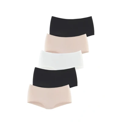Abbildung von Lascana 5 PACK Panties, Damen, Größe: 32/34, Beige creme schwarz