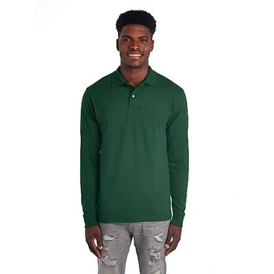 Abbildung von Jerzees Herren Spot Shield Long Sleeve Polo Sport Shirt Poloshirt, waldgrün, X Groß