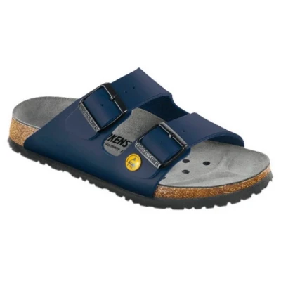 Abbildung von Birkenstock Pantolette flach, Damen, Größe: 42, Blau Schuhe