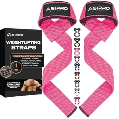 Abbildung von ASIPRO Zughilfen Krafttraining Frauen &amp; Männer 60 CM Lifting Straps Gym 5MM Gepolstert Fitness Griffhilfen Kraftsport Wrist Kreuzheben Weightlifting Zughilfe Gym, Handschlaufen