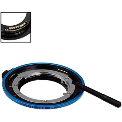 Abbildung von Fotodiox Pro Lens Mount Cine Adapter Compatible with Nikon Nikkor F G Type D/SLR on Canon EOS (EF/EF S) DSLR Camera Body Aperture Control and Gen10 Focus Confirmation Chip