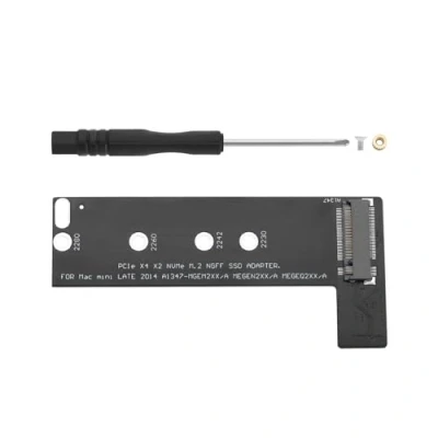Abbildung von Create idea Solide Festplattenadapterkarte NVMe M.2 NGFF SSD Adapterkarte L förmige M Key Festplattenkonverterkarte Kompatibel mit MacBook Mini A1347 MEGEN2 MEGEM2