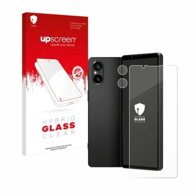 Abbildung von upscreen Schutzglas für Sony Xperia 5 V (Display+Kamera) Schutzfolie, Glas Folie [Klar, 9H Panzerschutz, Anti Fingerprint]