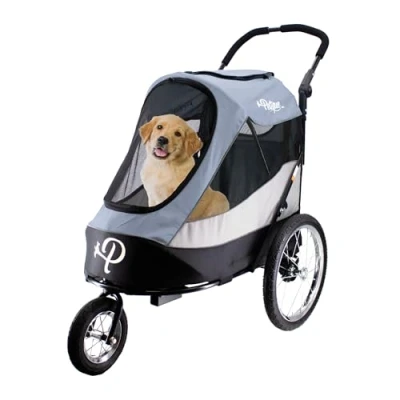 Abbildung von Petique Trailblazer Jogger, Dog Cart for Medium Size Pets, Ventilated Pet Stroller Cats &amp; Dogs, Gray