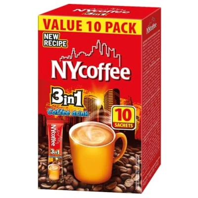Abbildung von MOKATE® NYCOFEE 3in1 Instantkaffee Classic 10 Sticks x 14g Instant Kaffee Getränkepulver aus löslichem Bohnenkaffee Smooth &amp; Creamy Pulver Getränke Cremiger Geschmack Intensives Aroma
