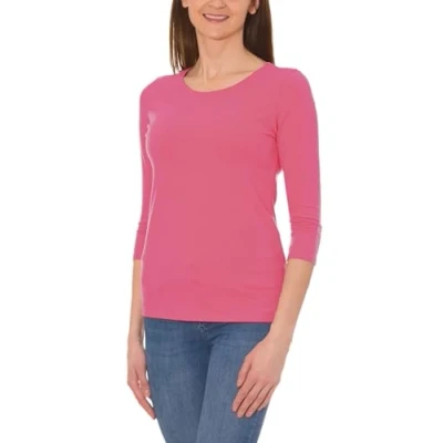 Abbildung von Alkato Damen Shirt 3/4 Arm mit Rundhals, Farbe: Altrosa, Größe: M