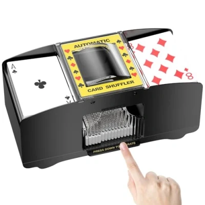 Abbildung von Gvolatee Kartenmischmaschine Elektrische, Mischmaschine für 2 Decks, Kartenmischer, Karten Mischautomat, Card Shuffler, Kartenmischgerät, Mischelmaschiene UNO, Poker, Texas Hold Em, Blackjack