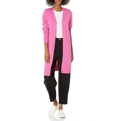 Abbildung von Amazon Essentials Damen Leichter Strickjackenpullover, Länger Geschnitten (Erhältlich In Übergröße), Kräftiges Rosa, L