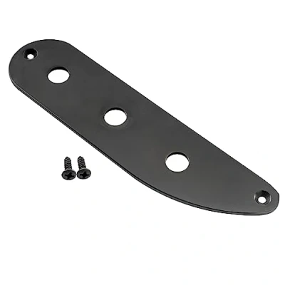 Abbildung von Musiclily Pro Stahl 3 Löcher Bass Kontrollplatte Control Plate für Vintage P Bass/Tele Style E Bass, Schwarz