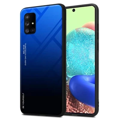 Abbildung von Cadorabo Hülle kompatibel mit Samsung Galaxy A71 5G Schutzhülle TPU Silikon Case Glas Slim Kratzfest Weiche Gummi Rundumschutz für in Schwarz