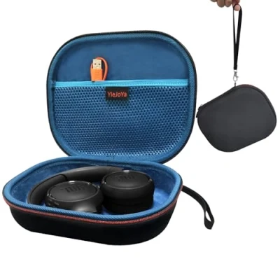 Abbildung von Kopfhörer Etui für JBL Tune 510BT/JBL 520BT/500, Eva Hartschalenetui 760 NC/JBL Tune500BT/JBL Tune500/JBL Tune600BTNC On Ear Wireless Faltbare Bluetooth (Schwarz)Blau innen