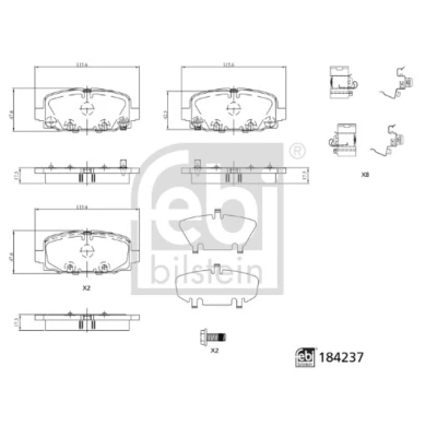 Abbildung von FEBI BILSTEIN 184237 Bremsbelagsatz Hinterachse mit akustischer Verschleißwarnung JEEP: Compass