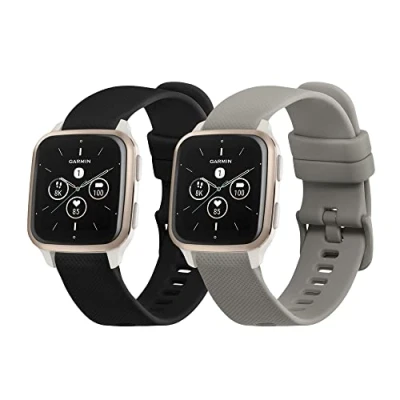 Abbildung von kwmobile Uhrenarmband 2x Sportarmband für Garmin Venu Sq 2 Music / 2, Armband TPU Silikon Set Fitnesstracker