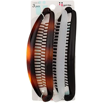 Abbildung von Scunci Pack of 3, Effortless Beauty, Banana Barrettes