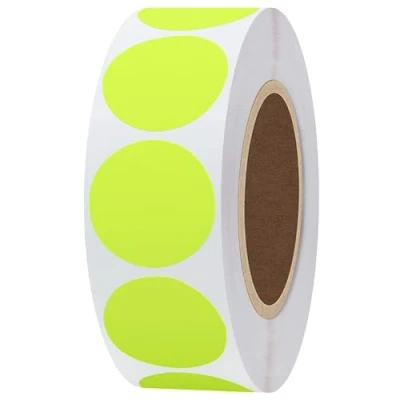 Abbildung von Hylabelest 25mm Runde leere Fluoreszierendes Gelb Paster Aufkleber Insgesamt 1000 Punkte Target Selbstklebend pro Rolle
