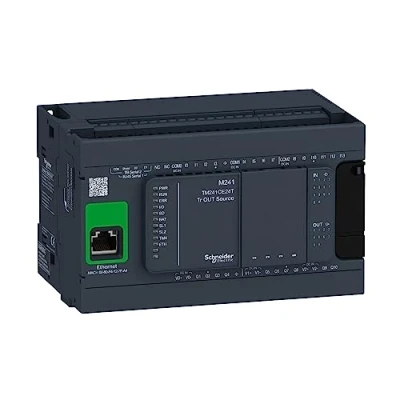 Abbildung von TM241 PLC Kommunikation Ethernet, WEB server &amp;amp Modbus, Eingänge 14, Ausgänge 10 PNP, Versorgung 24 VDC