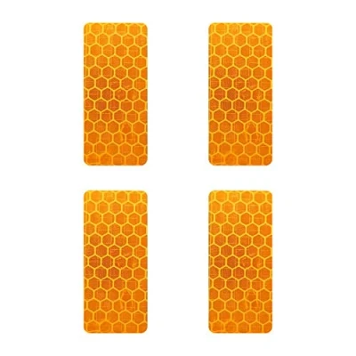 Abbildung von 4R Quattroerre.it 5555 Reflektierende Aufkleber Diamond Refractive Stickers Flat, Orange Rechteck, 4 Stück 25 x 50 mm