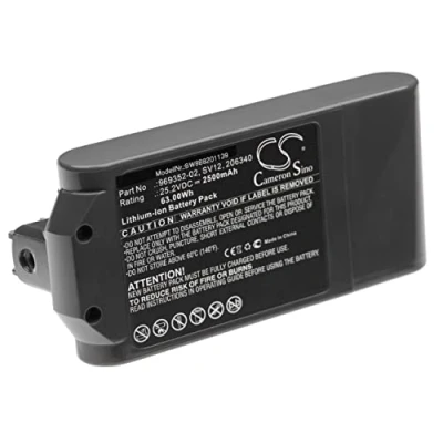 Abbildung von vhbw Akku kompatibel mit Dyson V10, Cyclone V10 Absolute, Animal, Series Staubsauger Grau (2500 mAh, 25,2 V, Li Ion)