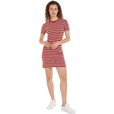 Abbildung von Tommy Hilfiger NEW CODY SLIM Etuikleid, Damen, Größe: XL, Dark magma/ecru