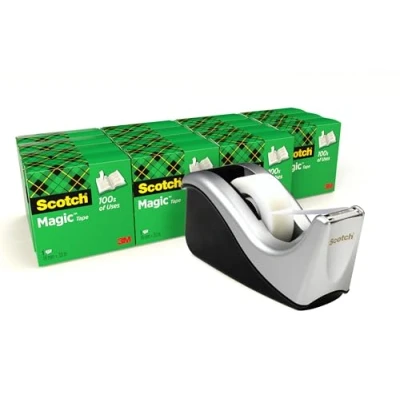 Abbildung von Scotch Magic 16 Stück Klebeband + Schlauchwagen C60 19 mm x 33 m, transparent