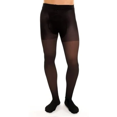 Abbildung von Glamory Herren Support 70 støttestrømpebukser til mænd Sportleggings, Schwarz, 4XL Große Größen EU