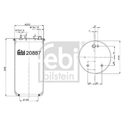 Abbildung von FEBI BILSTEIN 20887 Federbalg, Luftfederung DAF: XF