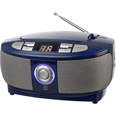 Abbildung von Dual 74605 P 49 1 Boombox mit CD Player (UKW Radio, LED Display, Netz oder Batteriebetrieb) blau