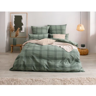 Abbildung von OTTO products Bettwäsche &quot;Check in Gr. 135x200, 155x220 oder 200x200 cm&quot;, (2 tlg.), aus Bio Baumwolle, nachhaltige im Karo Design