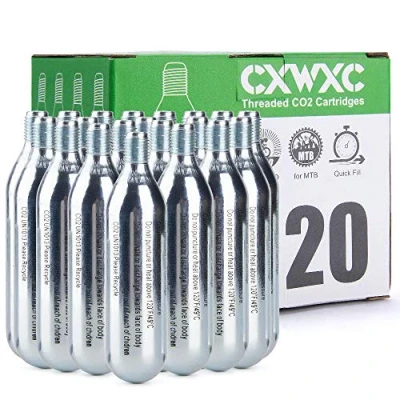 Abbildung von CXWXC CO2 kapseln 16g mit Gewinde, kartusche für Pumpe Fahrrad Presta und Schrader Ventil