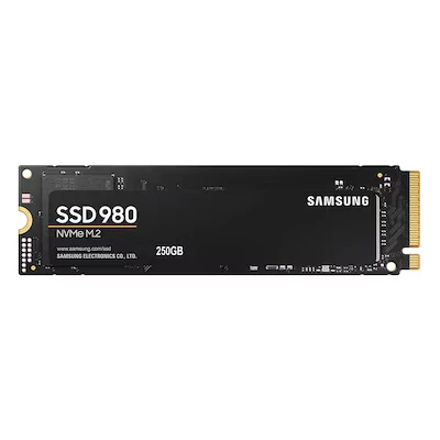 Abbildung von Samsung 980 NVMe M.2 SSD, 250 GB, PCIe 3.0, 2.900 MB/s Lesen, 1.300 Schreiben, Interne SSD für Gaming und Alltagsanwendungen, MZ V8V250BW