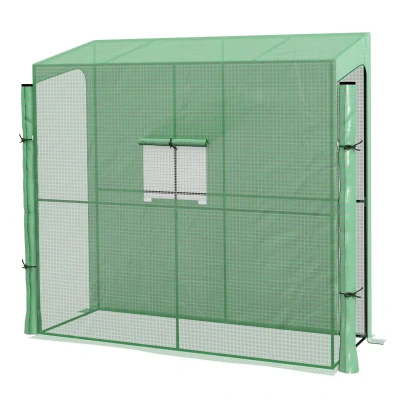 Abbildung von Outsunny Foliengewächshaus Treibhaus mit zwei Türen, winddichtes, Seitenfenster, UV Schutz, BxTxH: 200 x 80 cm, BxLxH: Gewächshaus 1 St., Tomatenhaus, PE, Grün, cm