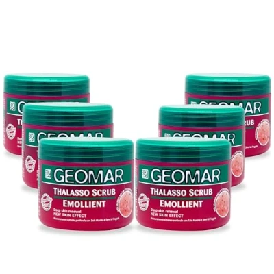 Abbildung von GEOMAR Thalasso Scrub Geschmeidig machend, Tief Erneuerung der Haut, mit Meersalz, Erdbeersamen und Spurenelementen aus dem Toten Meer, Made in Italy, 6 x 600 g