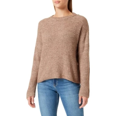 Abbildung von VERO MODA Damen VMMILI LS O Neck GA Boo Pullover, Brown Lentil/Detail:W. Melange, XS